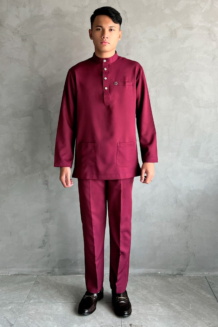 Baju Melayu Yusoff - Wine Red